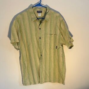 Patagonia Olive Striped Casual Shirt